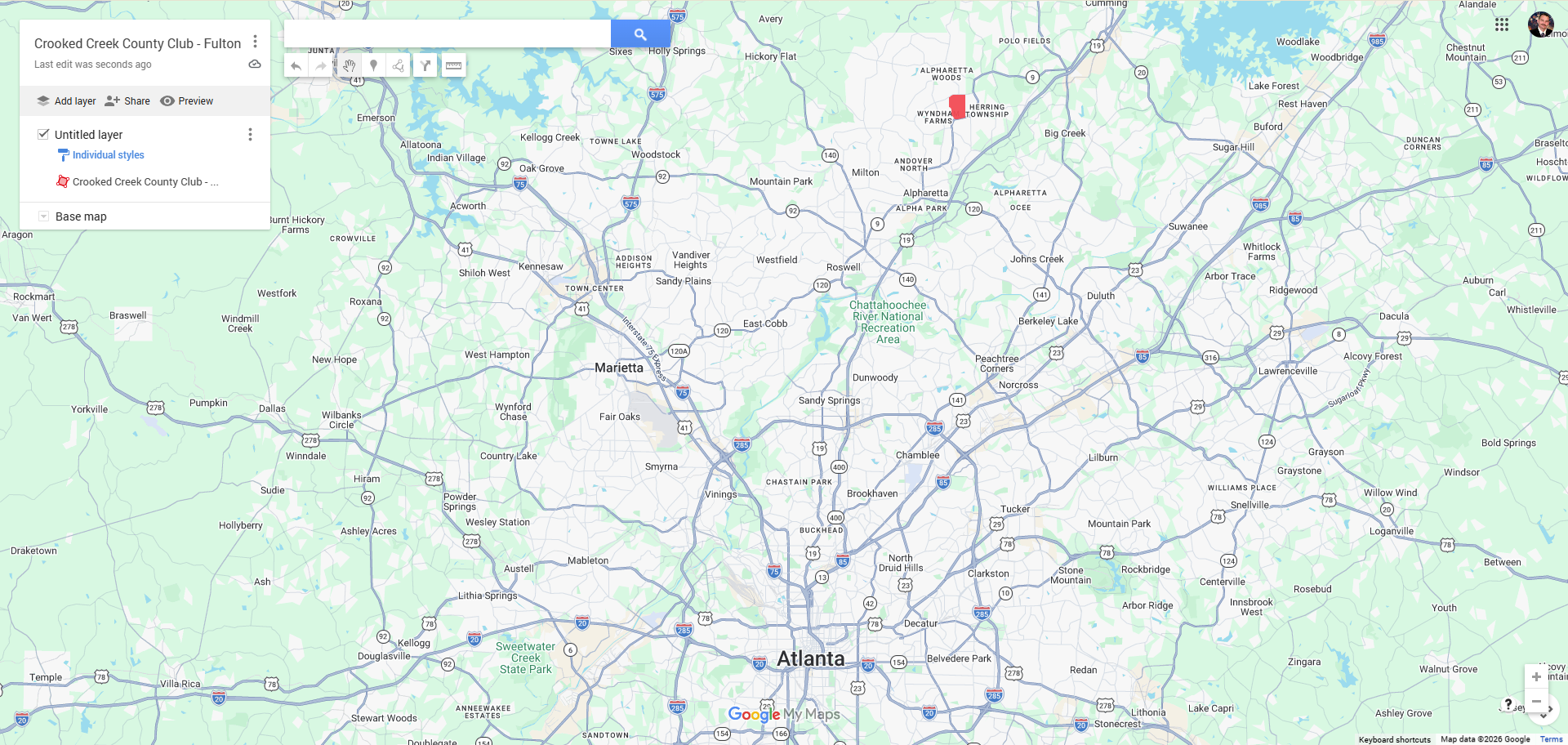 Crooked Creek Country Club Location Map