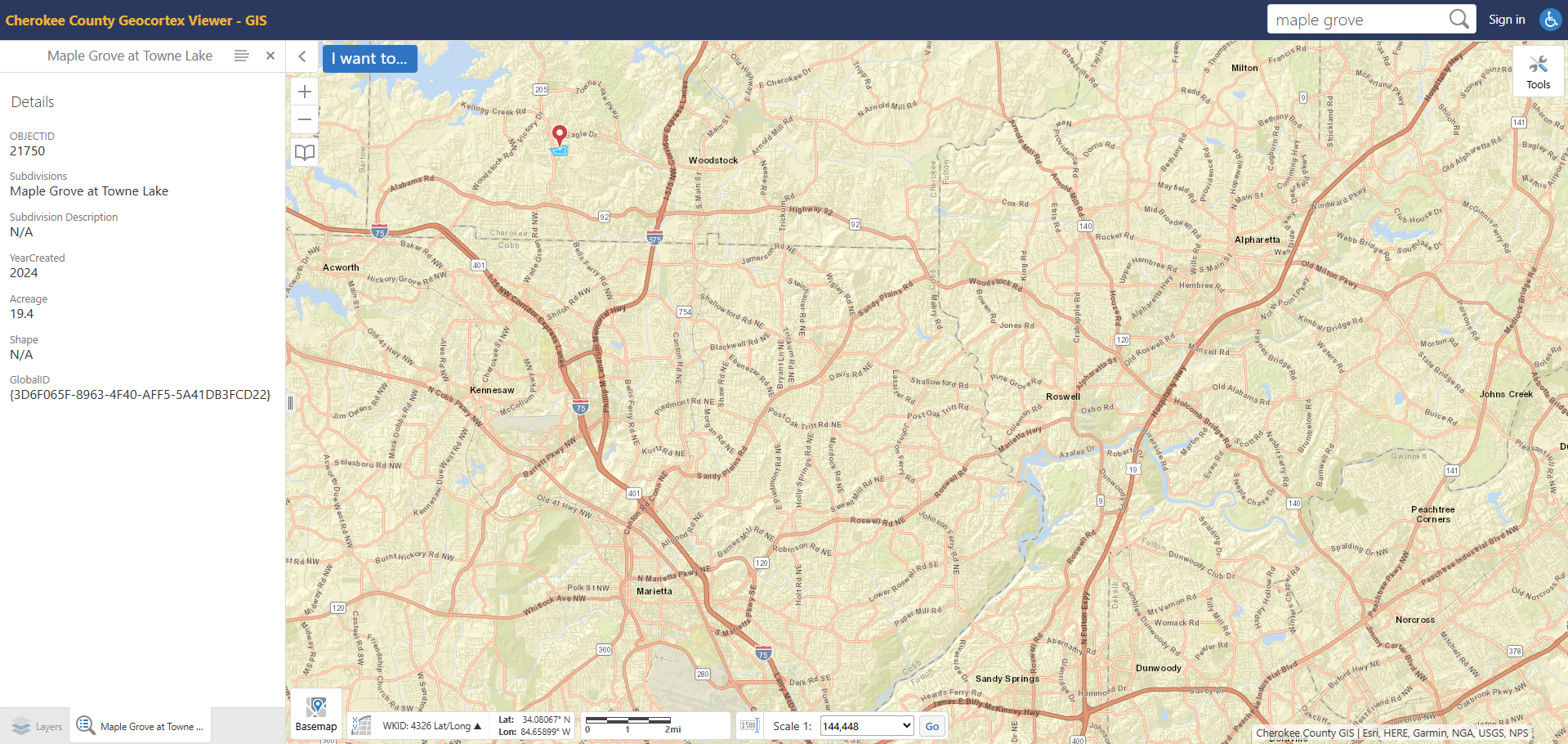 Maple Grove at Town Park Location Map