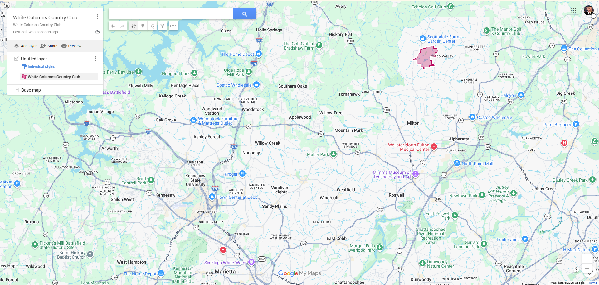 White_Columns_Location Map White Columns Country Club Location Map